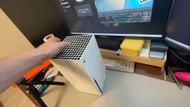 Xbox Series X with Marble Dbrand skin (Image via tech Guy Beau/YouTube)